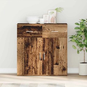 vidaXL Bufet cu sertar cu raft cu depozitare cu ușă Lemn vechi 79 x 38 x 80 cm Lemn compozit