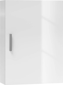 HOMCOM Dulap de Perete pentru Baie cu Rafturi Reglabile din Sticlă Securizată, 40x15x55 cm, Alb lucios | Aosom Romania