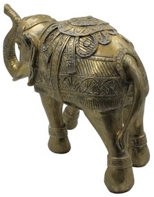 Decorațiune Feng-Shui, elefant auriu, 35x21.5x13 cm