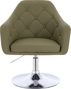 HR831N Scaun Khaki Piele Ecologica Premium Soft cu Bază Cromata