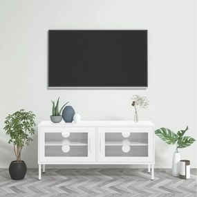 Comoda TV, alb, 105x35x50 cm, otel