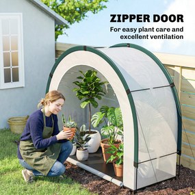 Outsunny Seră cu partea superioară curbată, seră din folie pliabilă 200 x 80 x 164 cm Verde | Aosom Romania