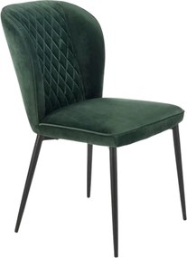 Scaun tapitat K399, verde/negru, stofa/metal, 50x60x84 cm