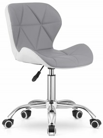 OFERTA Scaun de birou alb-gri AVOLA din piele ecologica clasa II