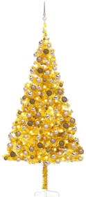 Set brad de Craciun artificial cu LEDgloburi auriu 210 cm PET gold and rose, 210 x 120 cm, 1