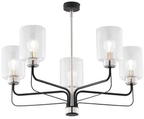 Jupiter 1884 - Lustră pe tijă CERES 5xE27/15W/230V, crom mat/negru