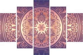 Tablou - Mandala pe gradient violet (150x105 cm)