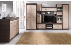 Mobilă Living KORINA Pal/Mdf Stejar Deschis/Stejar Inchis