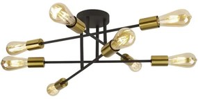 Lustră aplicată ARMSTRONG 8xE27/60W/230V alamă Searchlight 8048-8BK