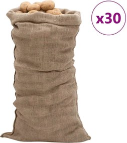 vidaXL Saci de iută, 30 buc., 65x135 cm, iută 100%, 220 g/m²