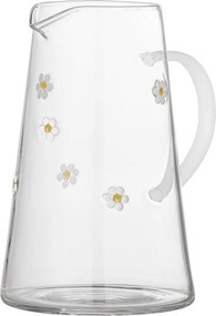 Carafă din sticlă cu motive florale, D12×H19 cm, transparentă, „Buzz"