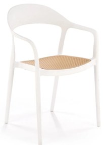 Scaun de grădină Karo(alb + natural). Promo -6%. 1092587