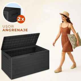 Cutie de depozitare WOODEBOX, 280L, 120x46x57cm, antracit Prosperplast