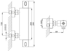 Sapho - Baterie termostatică MIXONA pentru duș, crom lucios
