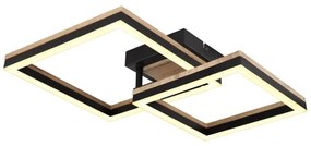 Plafoniera LED design industrial Beatrix negru, maro 49x38cm