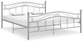 325008 vidaXL Cadru de pat, gri, 200x200 cm, metal