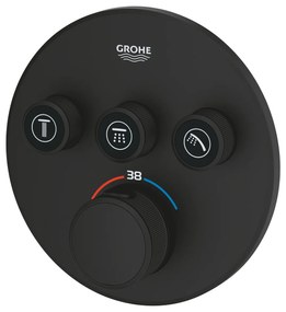 Baterie cada sau dus termostatata Grohe SmartControl negru mat