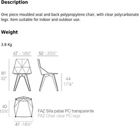 Set de 4 Scaune de exterior / interior design modern premium FAZ CHAIR 54062 Vondom