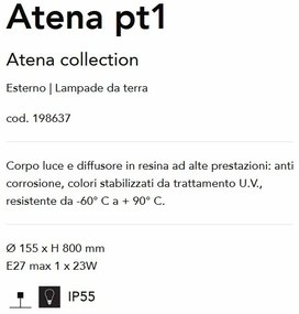 Stalp iluminat exterior modern ATENA PT1 GRIGIO