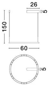 Lustra suspendata LED design circular LUNETTE 60cm NVL-9030925