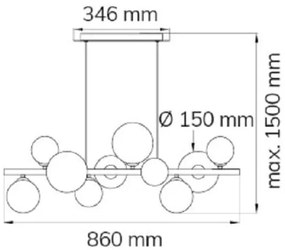 Lustră LED pe cablu VILLA 10xG9/3W/230V negru/crom Wofi 6014.10.24.9000