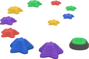 ZONEKIZ Set de pietre de călcat pentru copii de la 3 ani, 11 pietre, antiderapante, până la 80 kg, design stea de mare | Aosom Romania