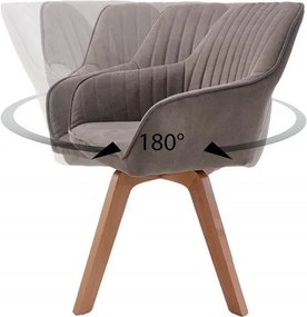 Set de 2 scaune pivotante Livorno microfibra taupe vintage