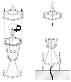 EGLO 22472 - Corp de iluminat exterior LATERNA 4 1xE27/60W negru IP44