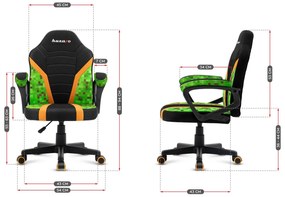Scaun gaming pentru copii Rover 1 (negru + verde). 1087540