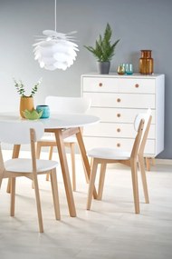 Masa extensibila Ruben alb/stejar miere - L102/142 x l102 x h73 cm