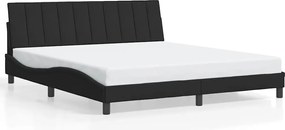 vidaXL Cadru de pat fără saltea, Hanko, negru, 180x200 cm, catifea
