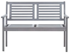 47294 vidaXL Bancă grădină cu 2 locuri, 120 cm, gri, lemn masiv de eucalipt