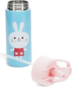 Sticlă pentru copii albastru-deschis din oțel inoxidabil 500 ml Lottie &amp; Friends – Rex London