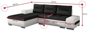 Supermobel Colțar extensibil OTTAVIO, 275x85x180, sawana 14/soft 17, colţ stânga