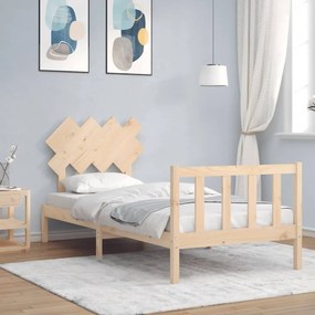 3193431 vidaXL Cadru de pat cu tăblie single, lemn masiv