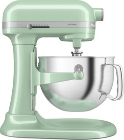 Mixer planetar KitchenAid Artisan 5KSM60SPXEPT Pistachio, 375 W, 5,6 l, 11 viteze, 67 de puncte de contact, Ridicare automata a bolului, Viteza speciala pentru incorporare, Verde deschis