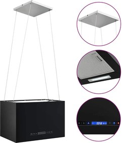 vidaXL Hotă suspendată insulă LCD senzor tactil 55 cm oțel