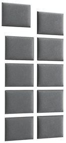 Set 10 panouri tapițate Quadra 100x200 cm (Gri). 1051976