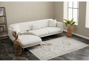 Colțar alb (cu colț pe partea stângă/cu șezlong) Simena – Balcab Home