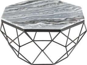 Masuta de cafea design minimalist Diamond 69cm, marmura gri