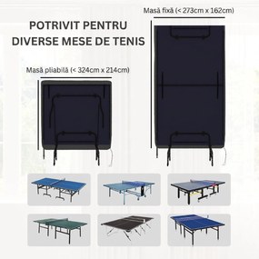 SPORTNOW Husă Protecție Masa Ping-Pong 2.8m x 1.5m, Rezistentă la Apă/UV, pentru Mese Pliabile/Fixe | Aosom Romania