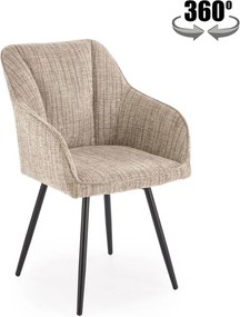 Scaun K576, bej/negru, stofa clasica/otel, 54x60x85 cm