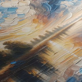 Tablou - Pictură cu soarele deasupra apei (120x50 cm)