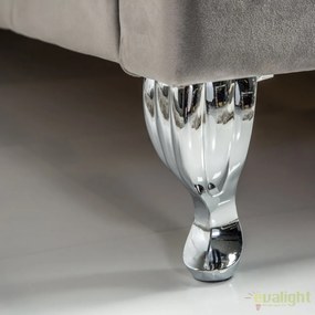 Pat elegant tapitat cu catifea gri argintiu, Extravagancia 180x200cm A-38968 VC