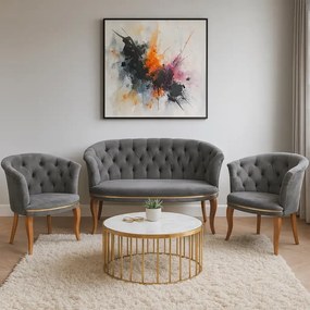 Set canapea si fotolii Milano Relax Homs textil gri