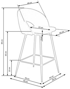 Scaun de bar Barnes, negru