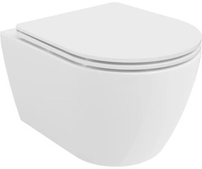 Mexen Carmen vas de toaletă Rimless cu capac slim cu închidere lentă , duroplast, Albă - 30880300