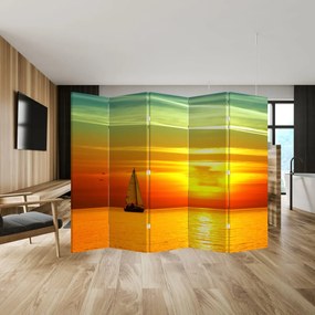 Paravan - Apus de soare și iaht (210x170 cm)