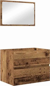 vidaXL Set de mobilier pentru baie cu sertar 2 pcs Lemn Vechi