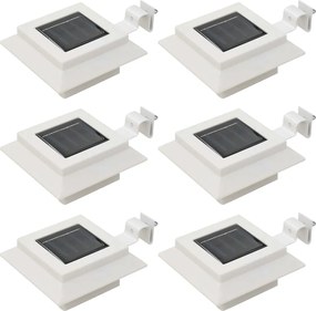 vidaXL Lămpi solare de exterior cu LED, 6 buc, alb, 12 cm, pătrat